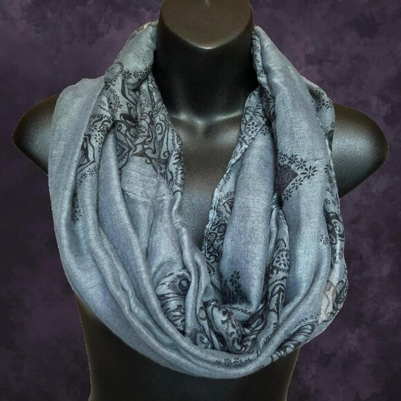 Whimsigoth Paisley Infinity Scarf - Picture 3 of 5